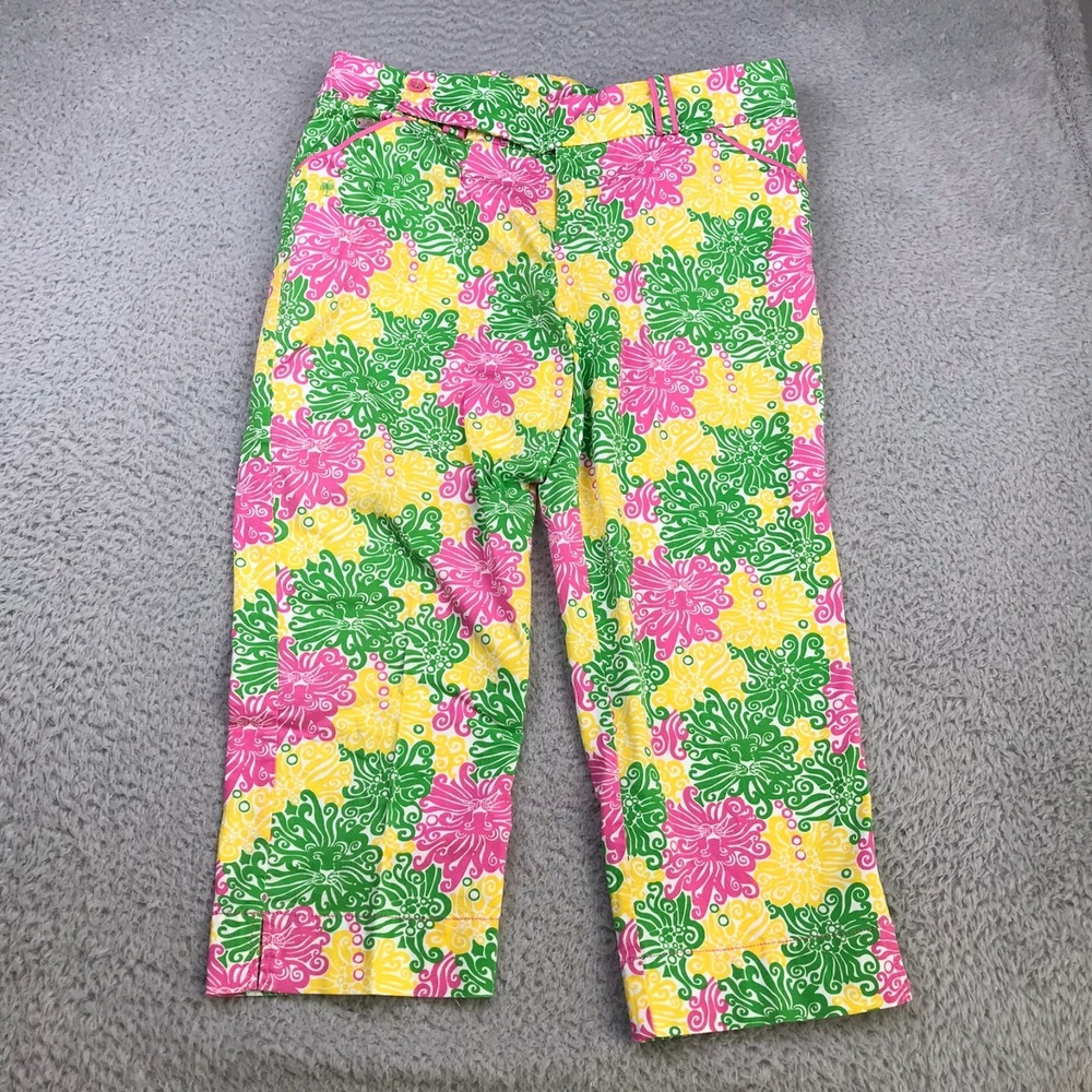 Lilly Pulitzer Cropped Pants Women 34x21 Multi Floral Ankle Chino